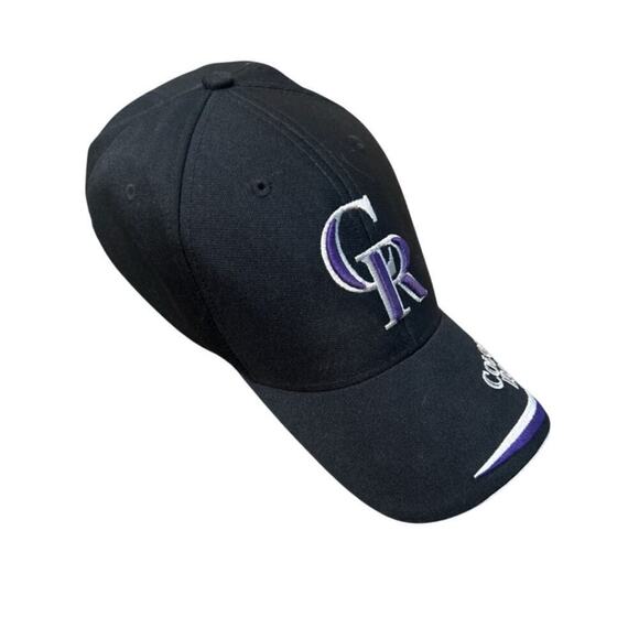 Colorado Rockies CR MLB baseball hat cap black embroidered logo adjustable - Picture 2 of 5